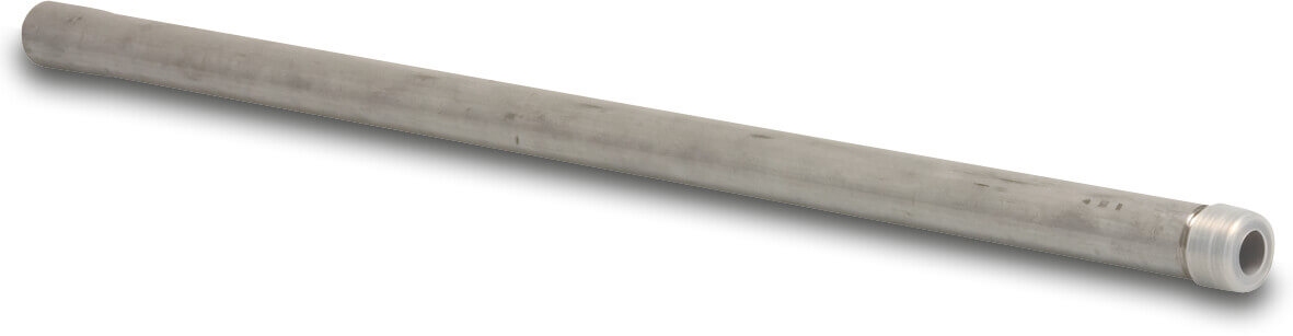 Nr. 23 Pijpnippel RVS 304 1/2" buitendraad x binnendraad 750 mm